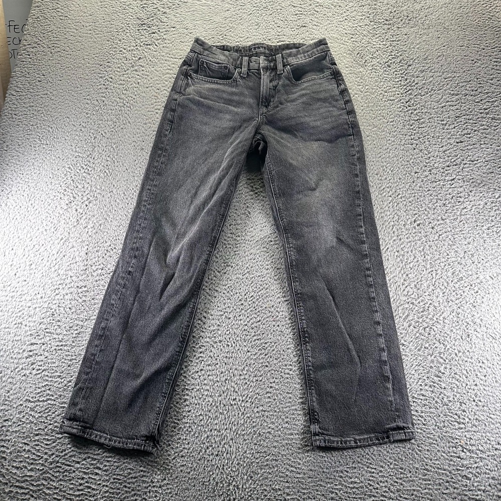 American Eagle Outfitters Jeans Women 2 Black Denim Straight Leg Stretch Faded